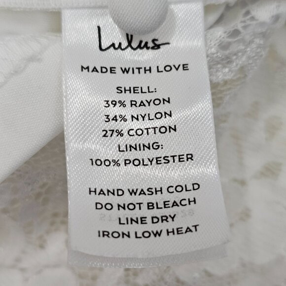 Lulus Women's Ivory Lace Long Puff Sleeve Cropped Blouse Size XL NWT - Picture 11 of 15